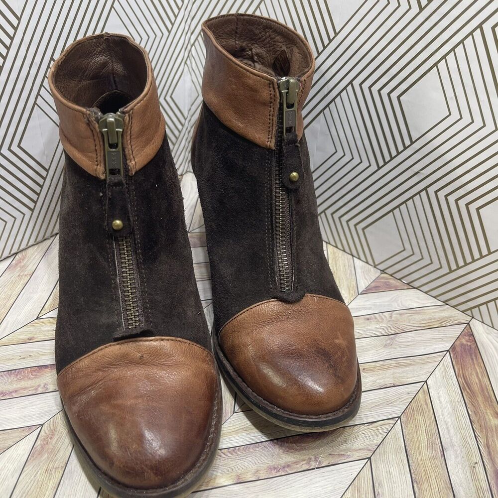 Women's Eric Michael Leather Heeled Boots, Tan/ Brown , Size‎ 37